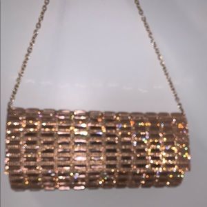 Aldo Rhinestone Rose Gold Clutch